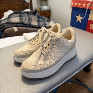 DV by Dolce Vita Beige Woven Dolen Sneakers